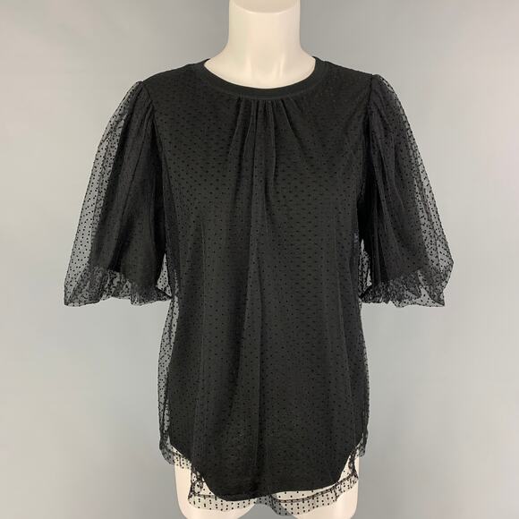 MARC JACOBS Size 4 Black Cotton Dots Layered Dress Top - Picture 1 of 1